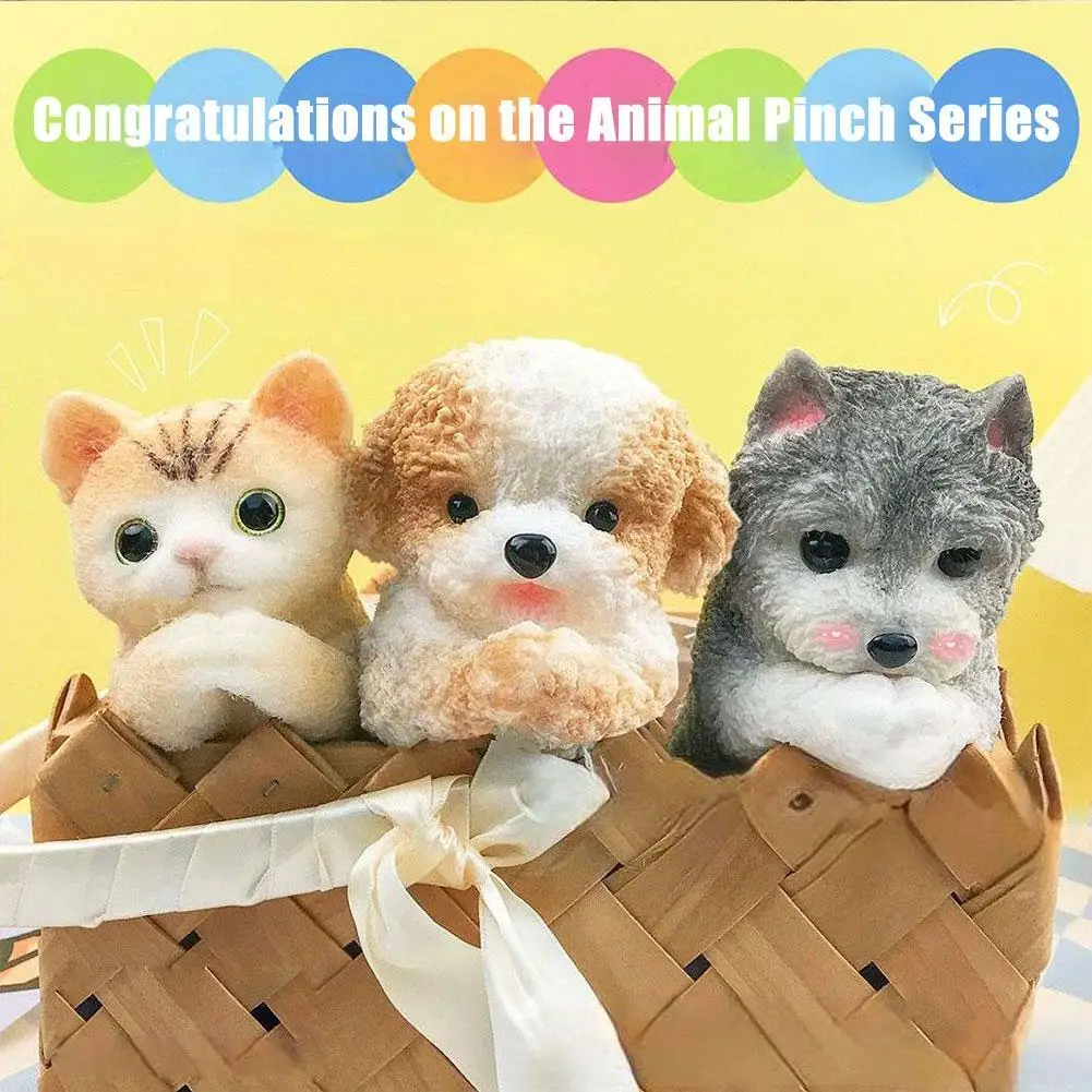 Simulation Of Large Schnauzer Cat Pinching Decompression Toys Cute Ornaments Gifts Congratulations Cat Cute Pet Pinching Toys