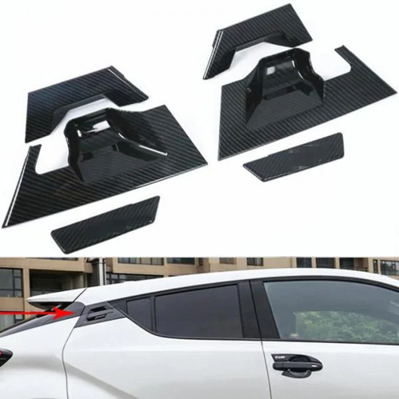 

Pair Rear/Front Carbon Fiber For Toyota CHR C-HR 2016-2018 Car Door Handle Cover Trim