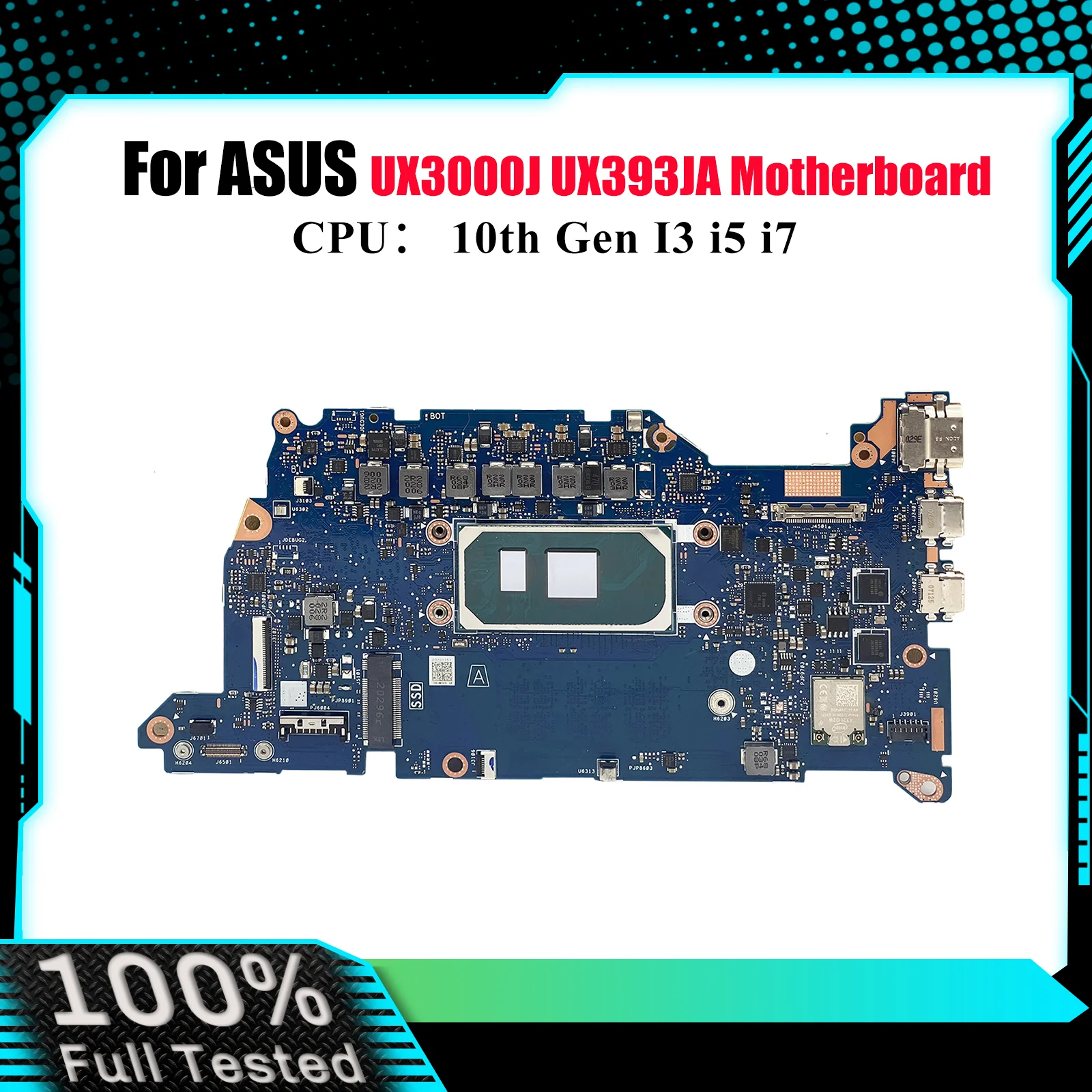 

UX393JA Материнская плата для ноутбука ASUS ZenBook UX3000J UX393JA UX393J Материнская плата для ноутбука с 10-го поколения I3 i5 i7 100% тестирование OK stk