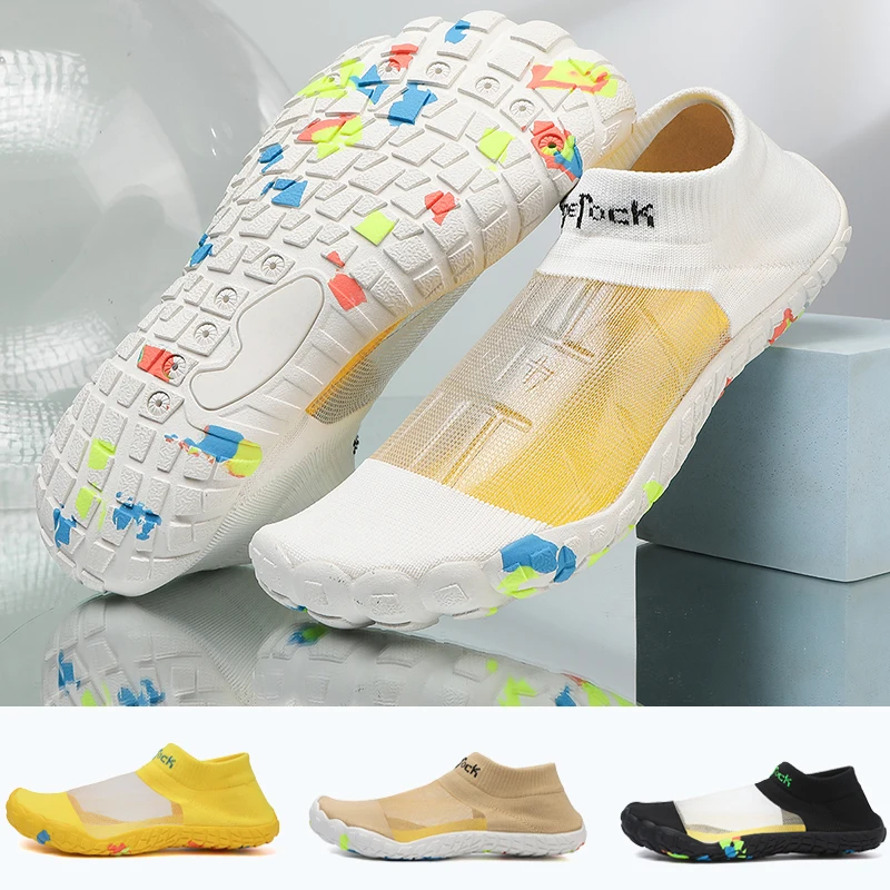 Summer Men Outdoor Beach Aqua Shoes Quick Drying Anti-Slip Aqua Shoes Breathable Durable Stream Tracing Shoes Barefoot Shoes