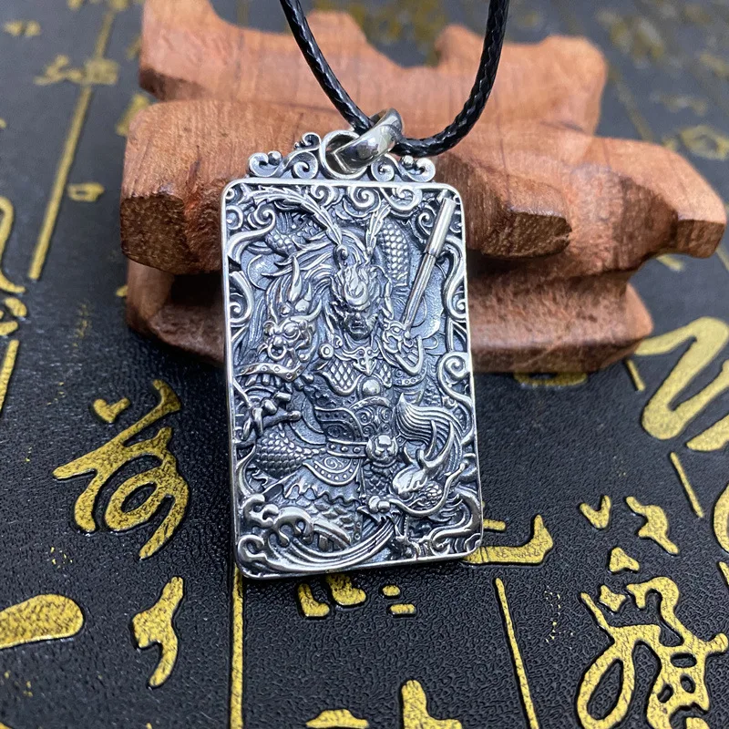 Unique Lucky Amulet Pendant Necklace Sun Wukong Qitian Great Sage Ruyi Golden Stirrup Stick Pendant Religious Amulet ornament