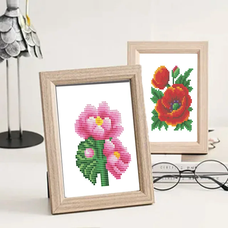 Huacan 12pcs/set 5D DIY Diamond Painting Embroidery Mosaic Flower Rose Pictures Full Round Suower Craft Home Decoration