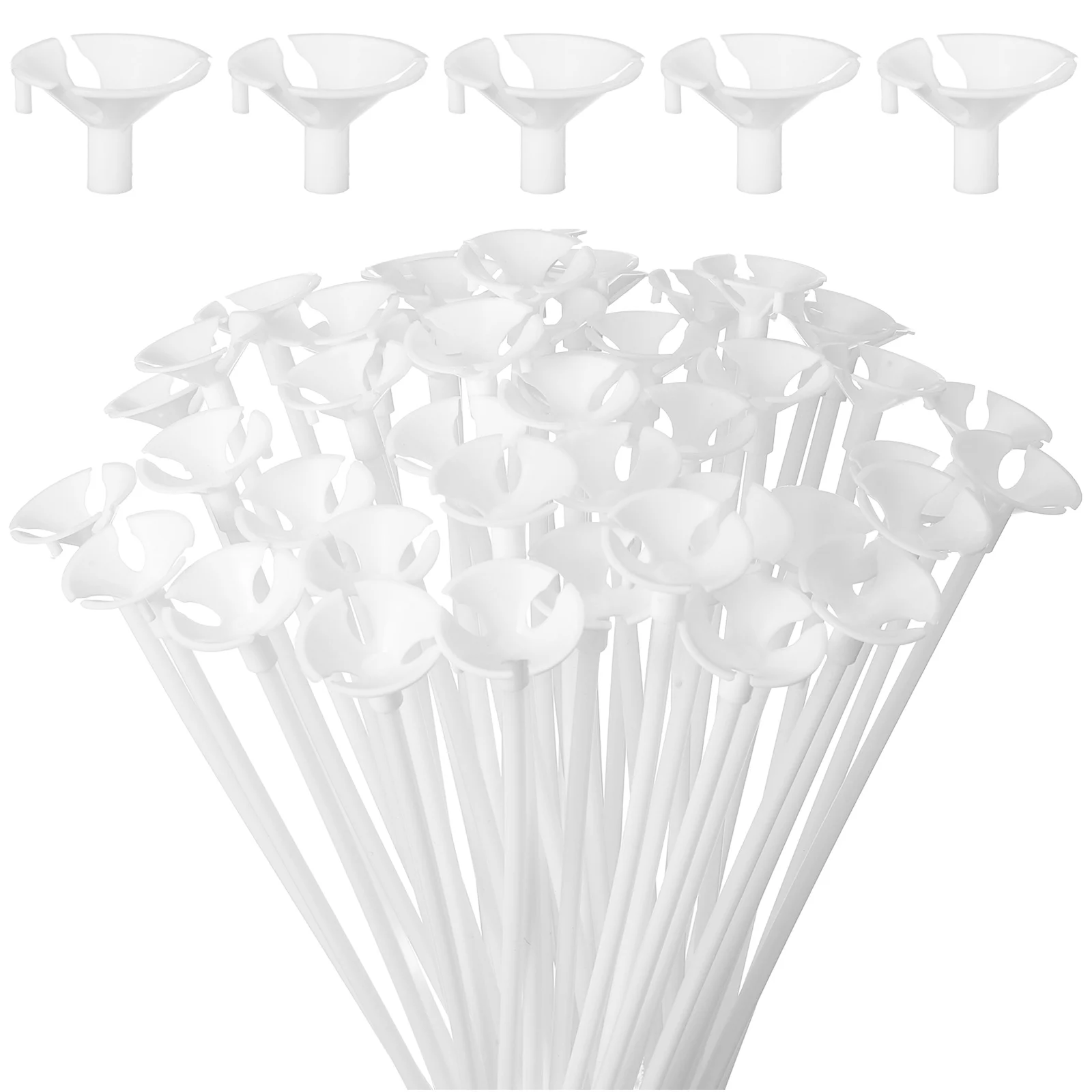 

50Pcs Balloon Holder Sticks Plastic Cups Party Festival Wedding Birthday Balloon Stick Holders for Latex Foil Balloons
