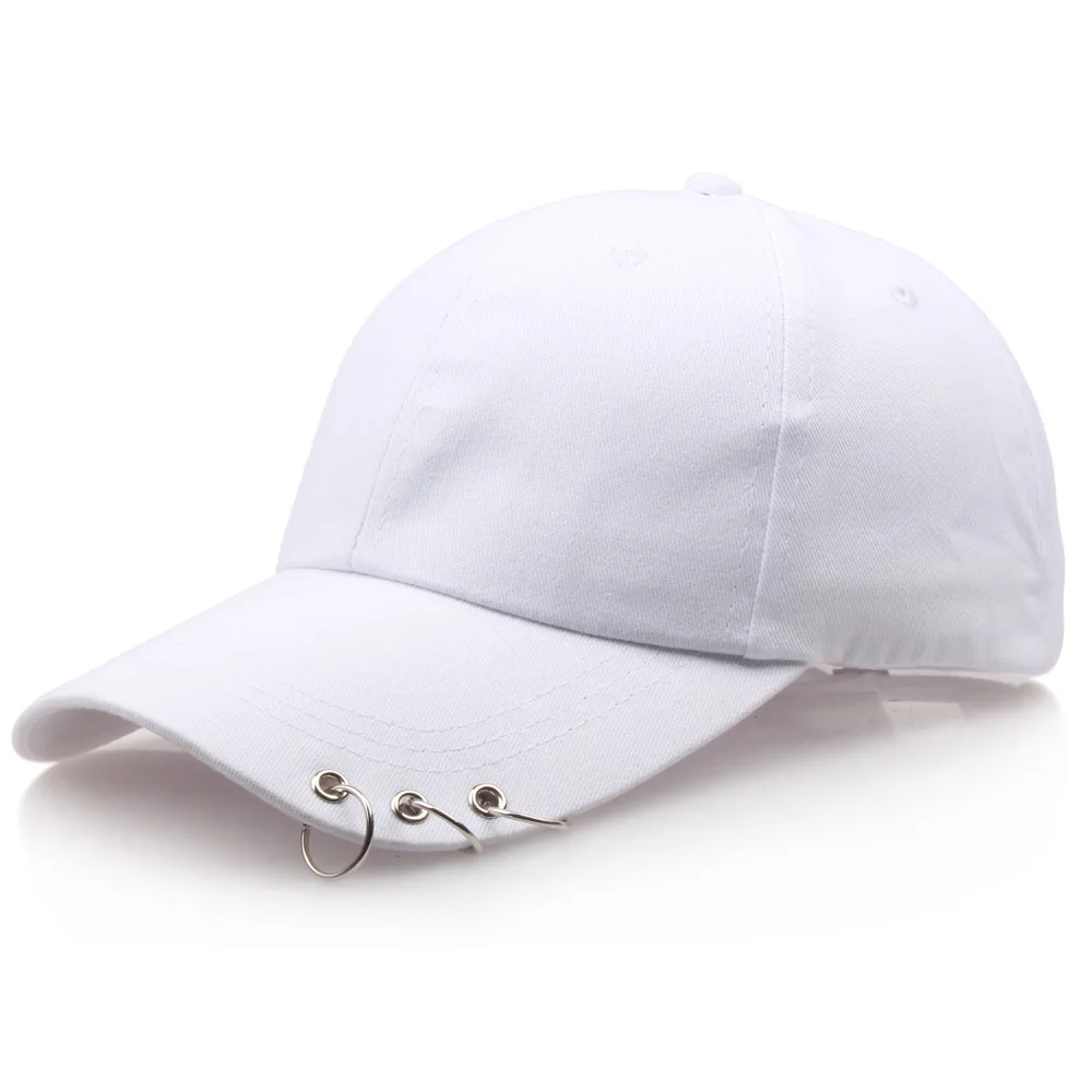 Men Women\'s Baseball Cap With Ring Circle Snapback Hats Adjustable Korean Style Solid Dad Hat Cotton Casual Visor Fishing Hats