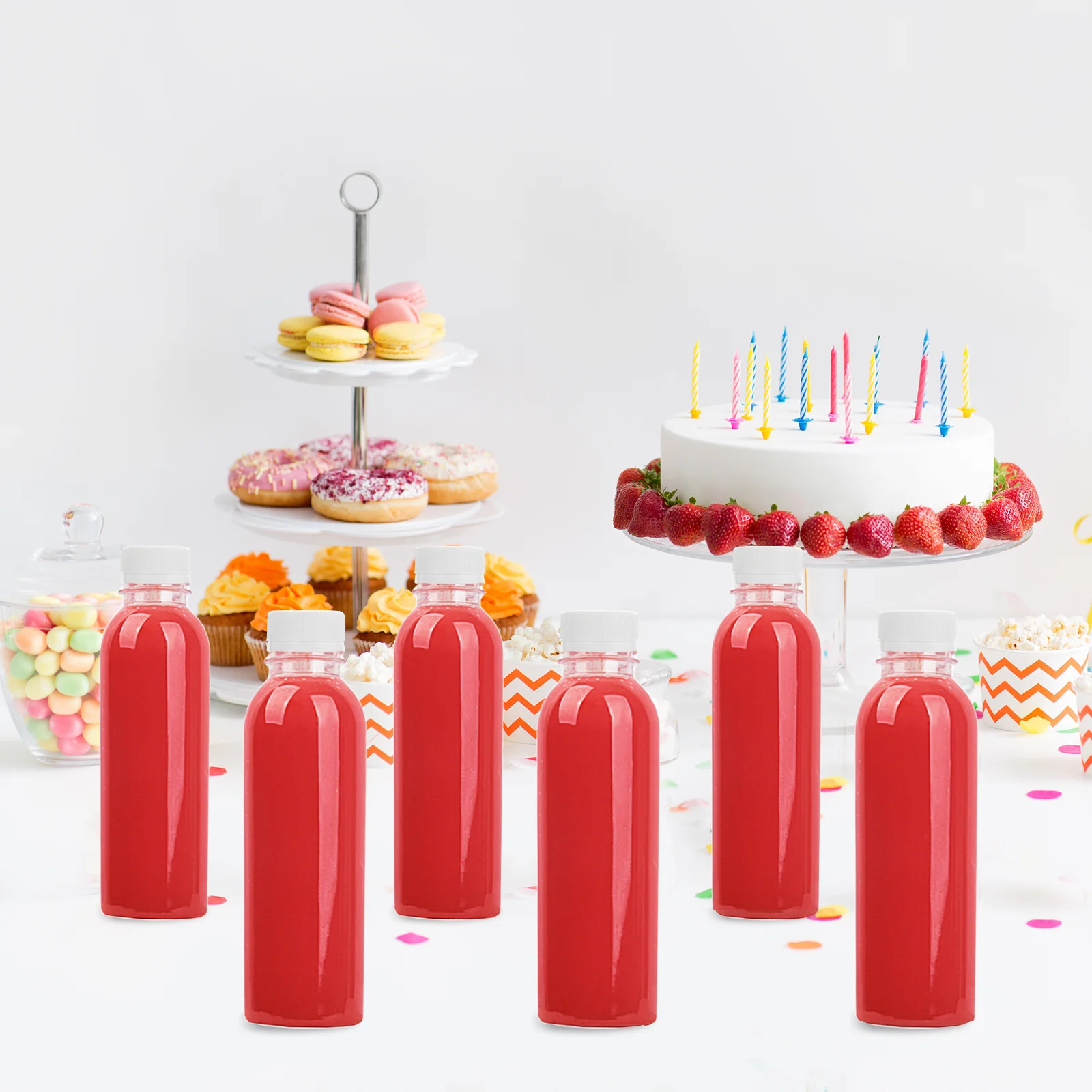 250 مللي 20 قطعة زجاجات مشروبات بلاستيكية شفافة قابلة لإعادة الاستخدام HDPE غطاء الوجه لشرب عصير الحليب الرياضة حاوية فارغة #1