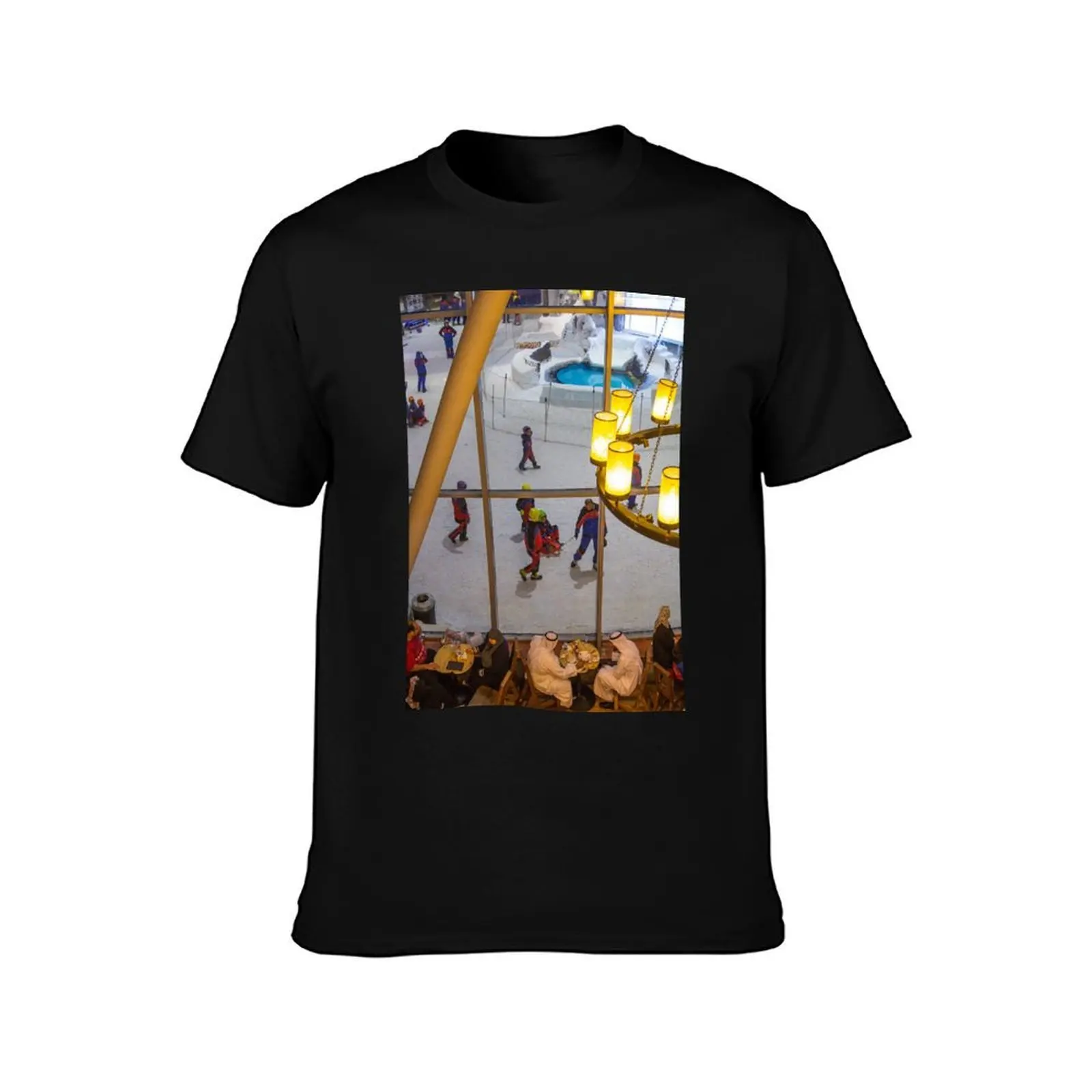 United Arab Emirates. Dubai. Mall of Emirates. Ski Dubai. T-Shirt Basic Solid Color Short Sleeve Cotton Top T-Shirt