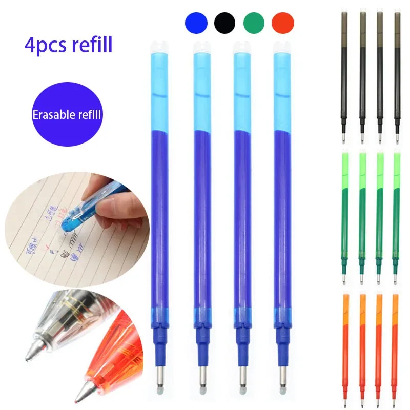 

Erasable 0.5mm Magic Erasable Pen Button Slide Erasable Ink Pen Gel Pen Red / Blue / Black / Green Ink Student Office Supplies