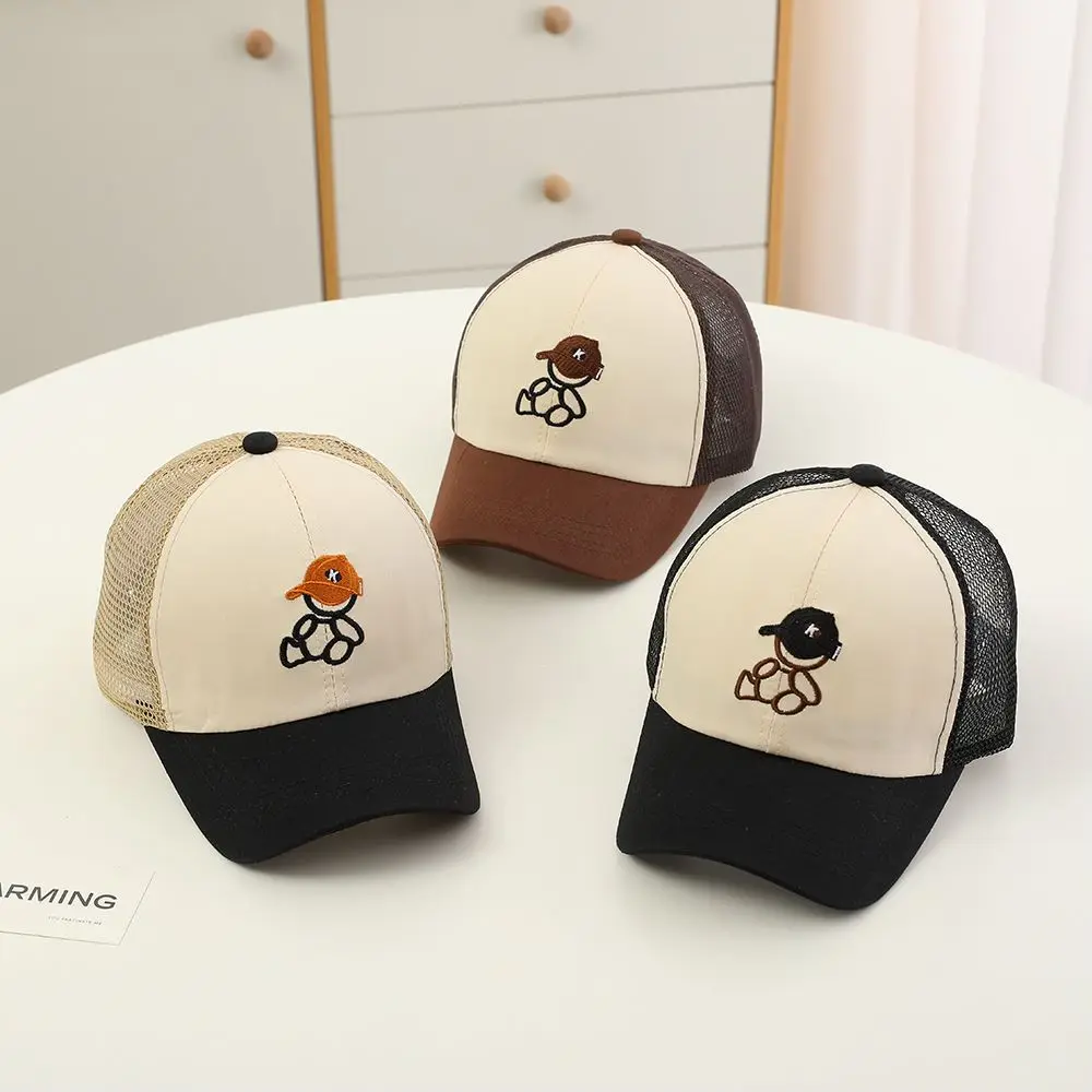 New Children's Embrodieried baseball cap assorted colors Summer Korean version peaked cap boys girls Breathable Mesh hat Sun hat