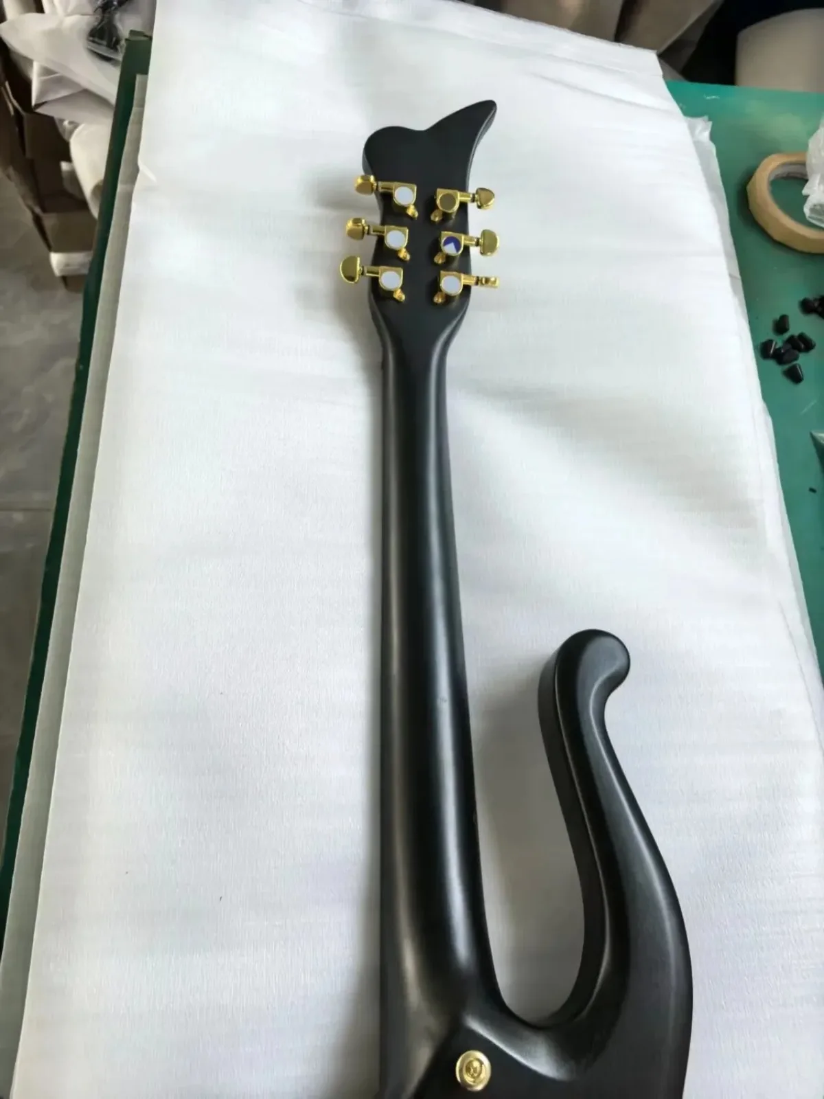 Prince Cloud Electric Guitar, Black Matte Finish, SH Pickup Configuration, 22 Frets, Gold Hardware,