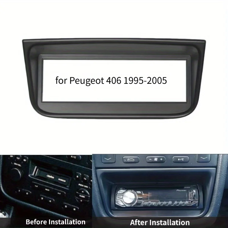 Fascia de Radio de 1 Din para Peugeot 406 1995-2005, Panel estéreo, tablero, CD, Facia, adaptador de montaje de Audio, marco frontal de DVD, montaje de placa de bisel