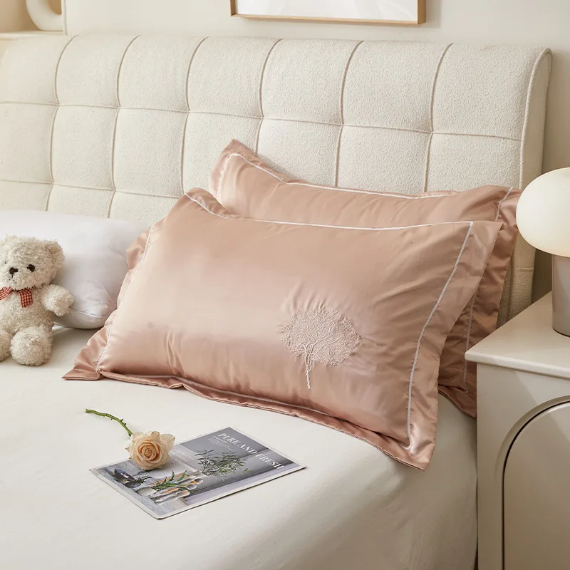 2pcs Satin Silk Pillowcase For Skin And Hair, Satin Pillow Cases Envelope Closure, Soft Breathable Cooling Covers For Sleeping