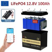 Grade A LiFePO4 12V 100Ah Lithium Battery, 1280Wh 12.8V LFP Traction Battery for Outboard Motor/Photovoltaic Set, EU PL Stock