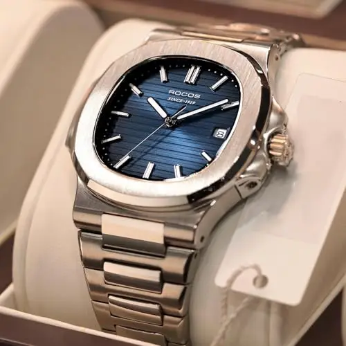 Men Full Automatic Mechanical Wristwatch Nautilus Design Stainless Steel Business Skeleton Watch Luminous Watch Fast shipping