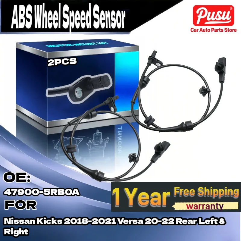

2pcs Rear Left & Right ABS Wheel Speed Sensor for Nissan Kicks 2018-2021 Versa 2020-2022 47900-5RB0A