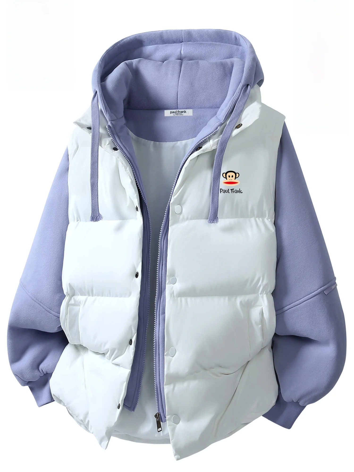 

PaulFrank Thiened Cotton Jaet with Hood for Men Casual Winter Outerwear Warm Youth ular Sle Large Mouth Monkey Design