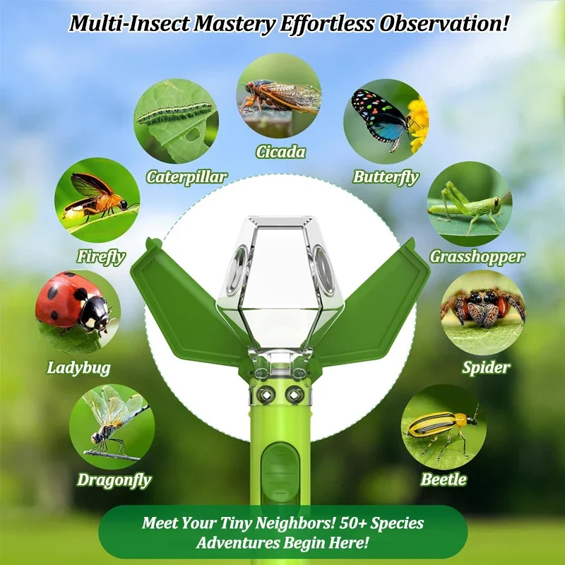 Multifunctional Portable Bug Catcher With 6X Magnifier Outdoor Insect Observation Display Box Kids Nature Exploration Toy
