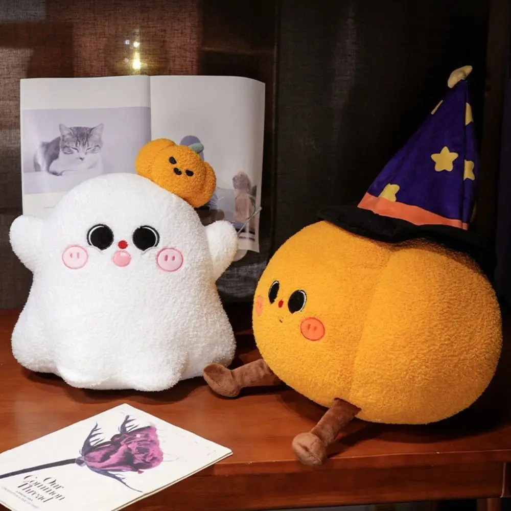 

Adorable Soft Halloween Plush Bat Cartoon Style with Hat Soft Stuffed Toys Throw Pillow Creative Pumpkin Plush Dolls