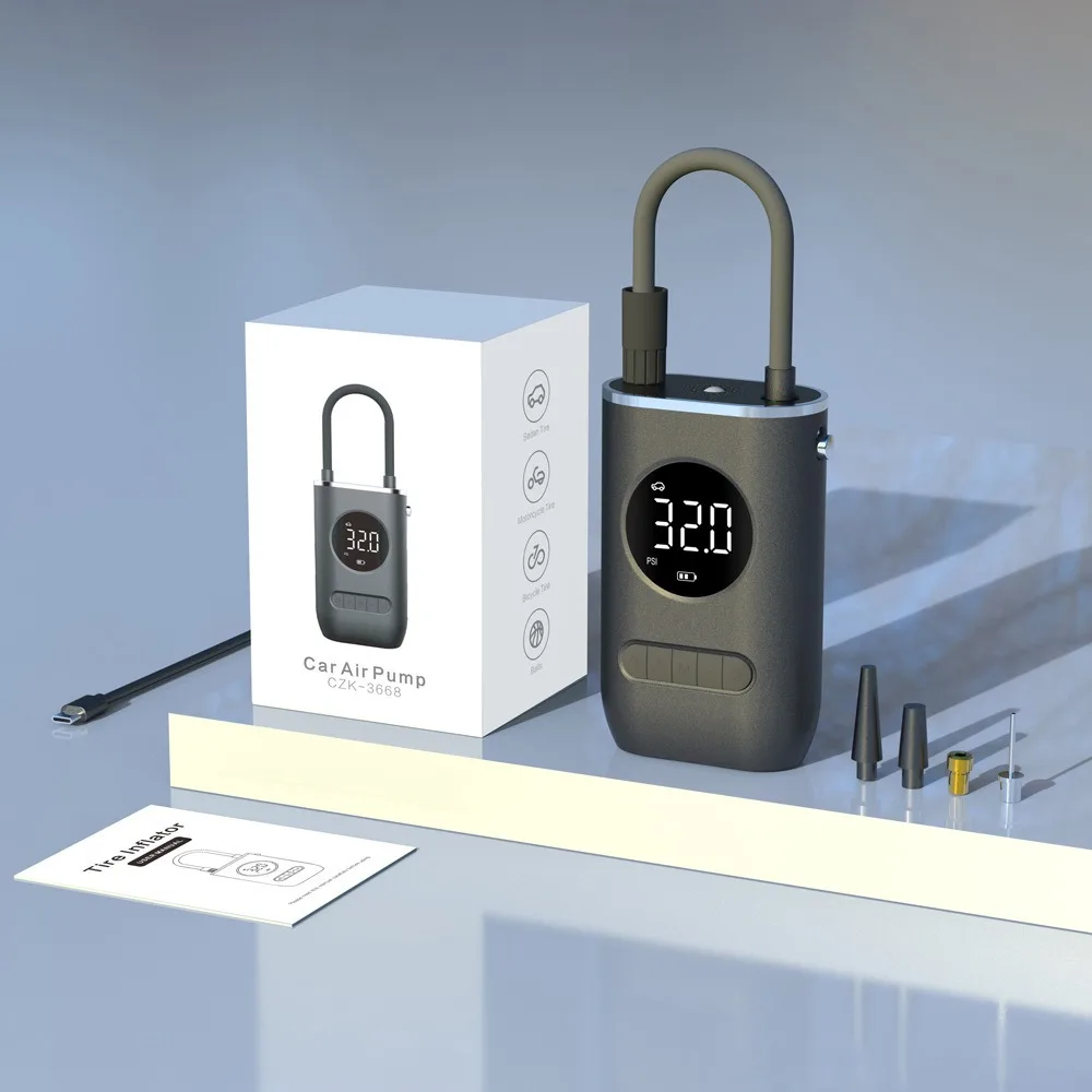 

Портативный мини-электрический насос для накачивания шин велосипеда, автомобильное зарядное устройство, двухфункциональный насос для накачивания шин для транспортных средств