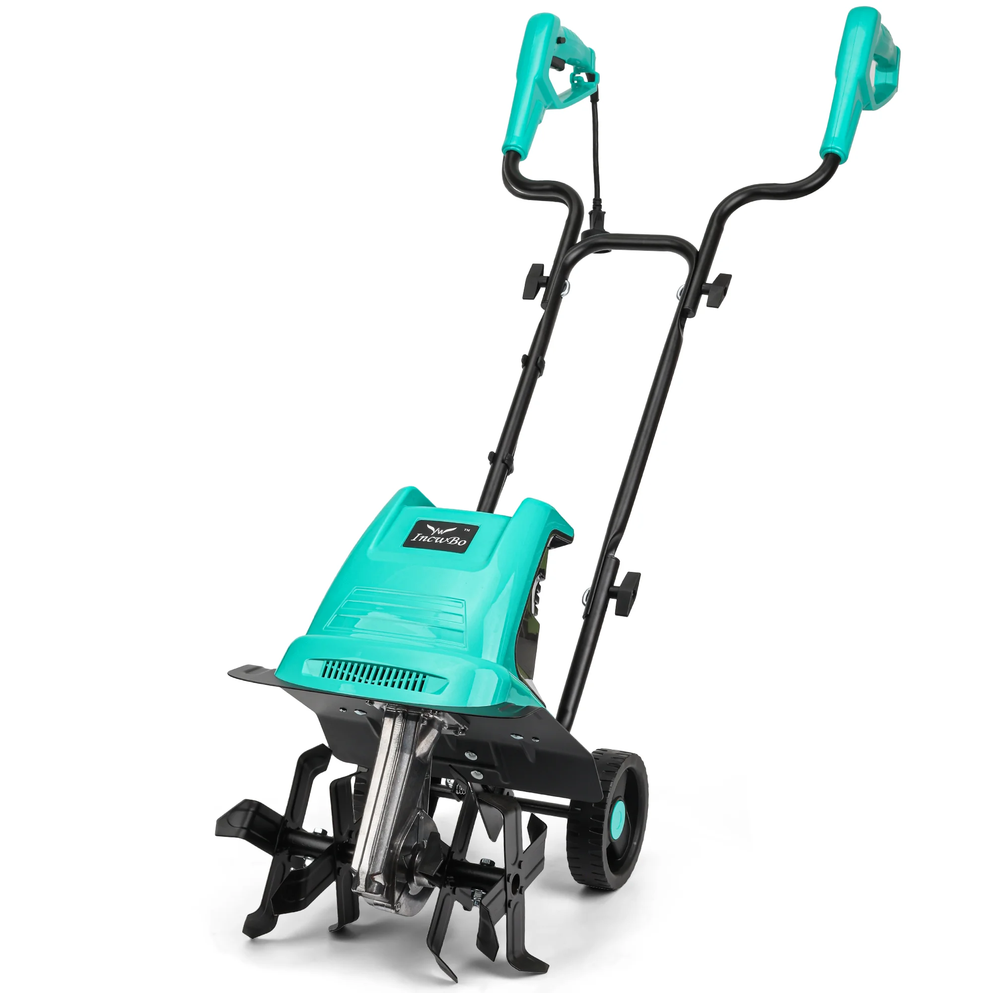 IncwBo Corded Rototiller 10.5 แอมป์ 12 นิ้วไฟฟ้า Tiller/Cultivator 4 Steel Tines ขนาดเล็ก Garden Tiller สําหรับสวน