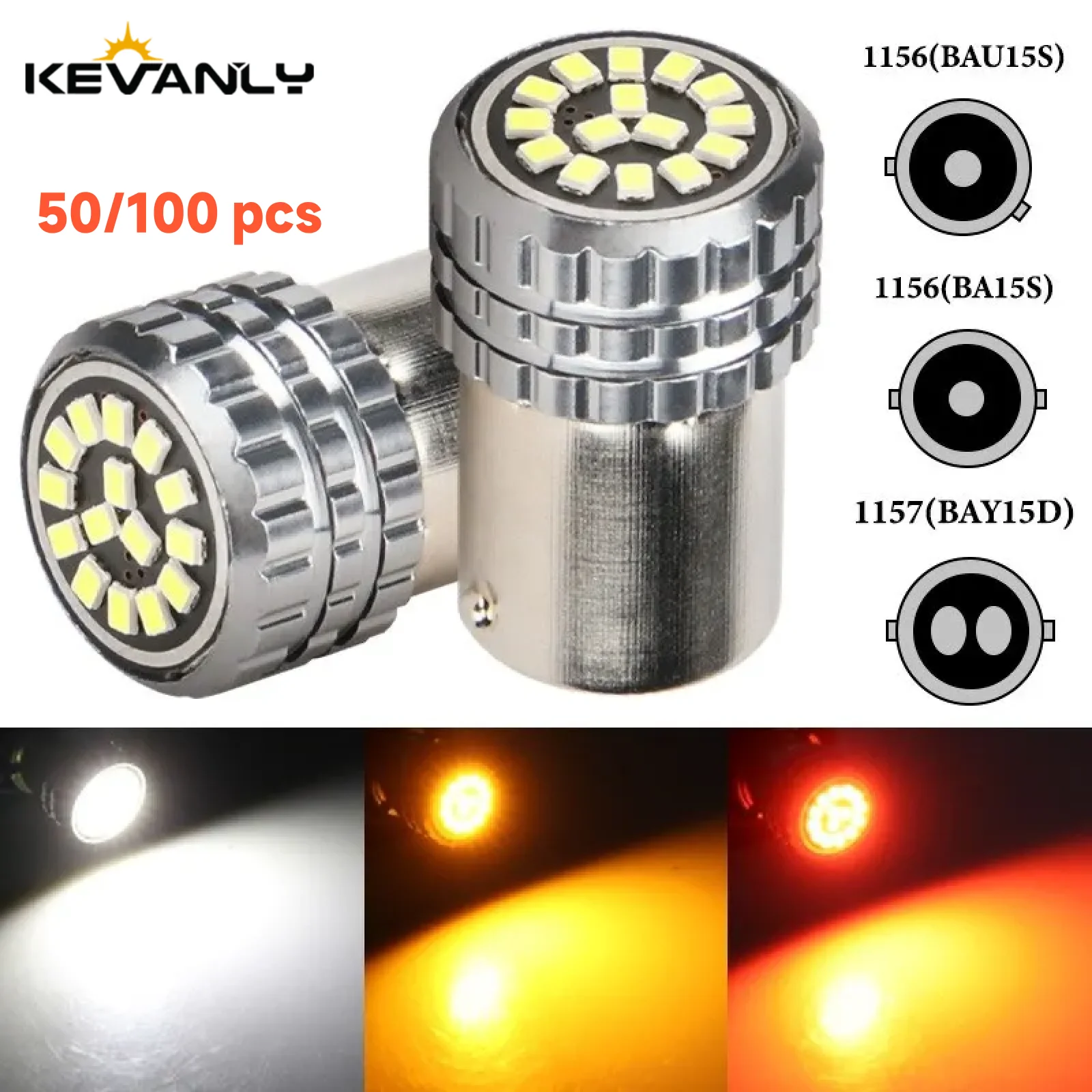 

50/100x Car LED Signal Bulb 1156 BA15S BAU15S P21W PY21W 1157 BAY15D LED Bulb 2016SMD Brake Reverse Lamp Daytime Running Light