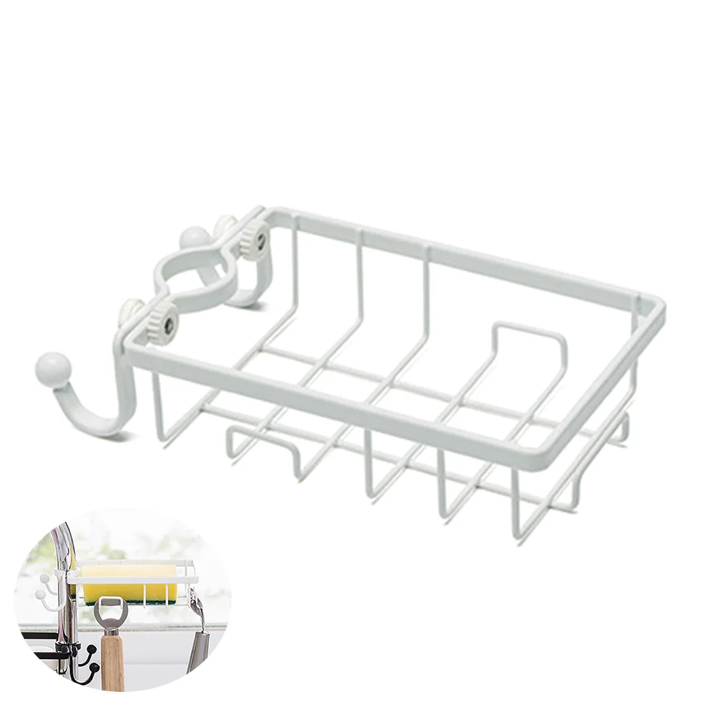 

Faucet Storage Rack Kitchen Sink Sponge Holder Adjustable Dishcloth Soap Drying Rack Easy Install No Drill Plastic Iron
