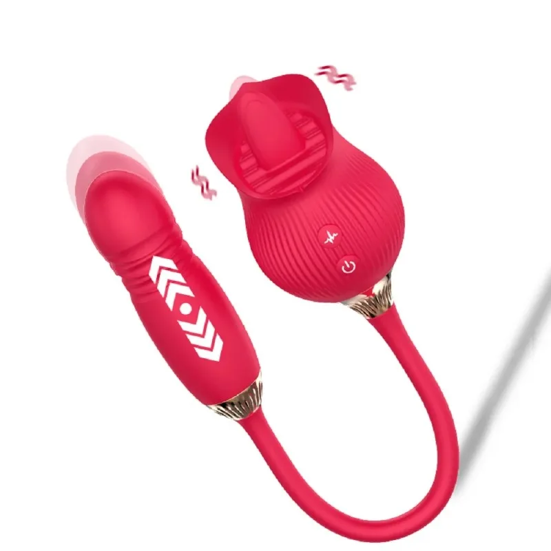Rose Female Masturbation Vibrator Life Waterproof Multi-frequency Adjustable Strong Suction Automatic Sucking Realistic Touch