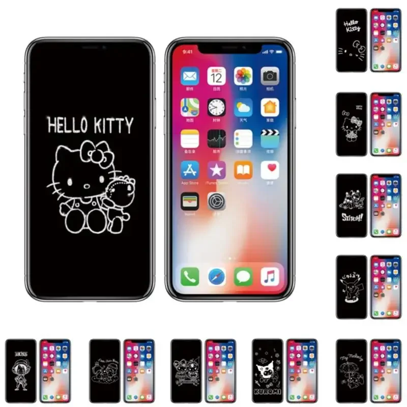 Hello Kitty Screen Sanrio Protector for Apple Iphone 14 13 12 11 Pro Plus Promax Xr Xs Xsmax Resting Shadow Tempered Film