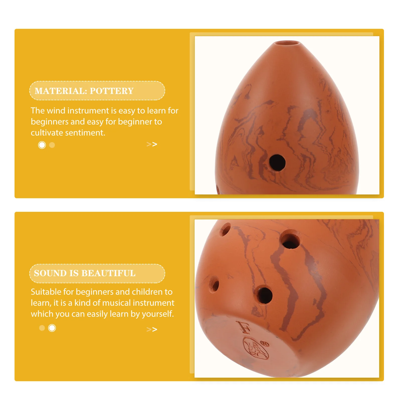 

1Set Portable 8 Hole Xun Pottery Wind Instrument for Beginners Kids Mini Size Ethereal Sound 8 Hole Xun