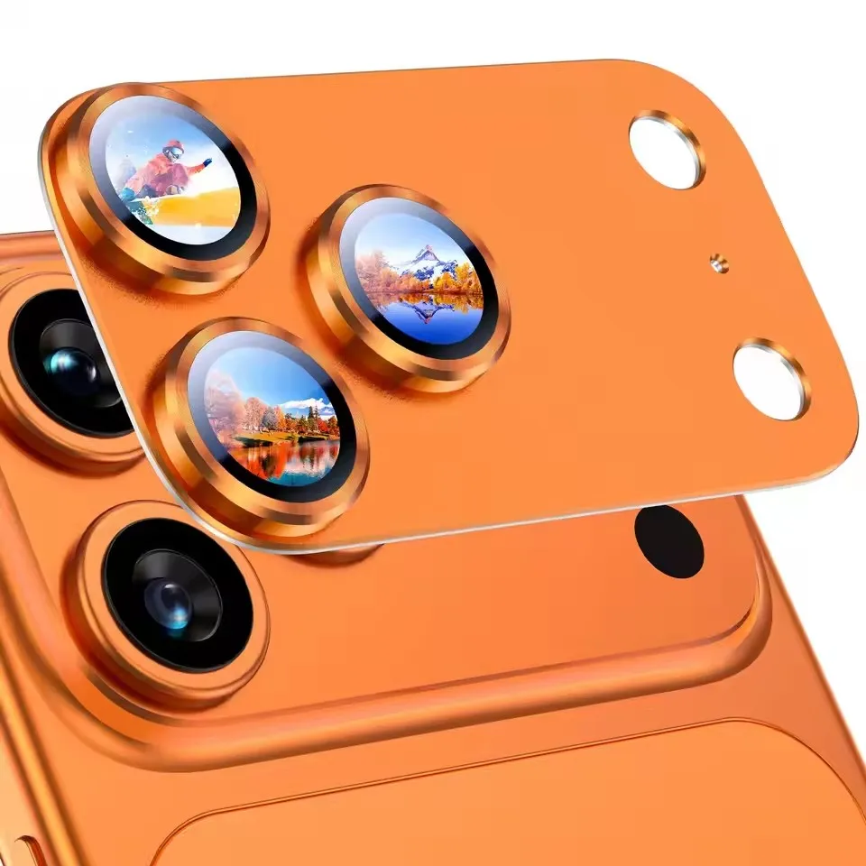 1 Set Vollständiger Metall-Kameraschutz aus Glas für iPhone 17 Pro Max, Objektivschutzglas für iPhone 17 Pro, Metallringfolie