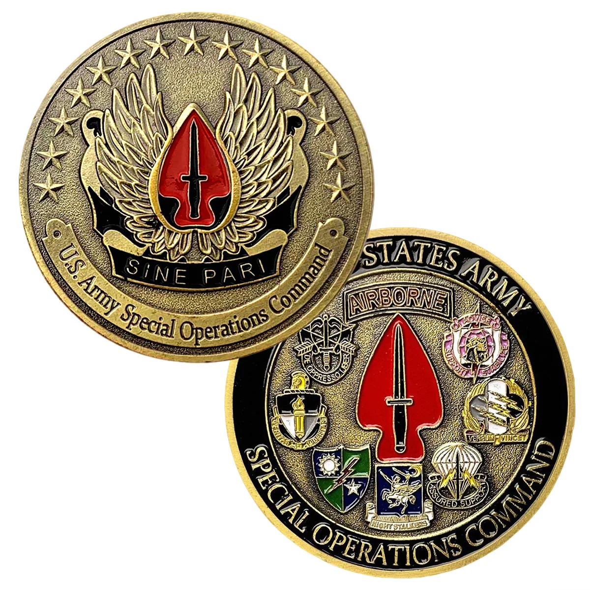 Army Special Operations Command Commemorative Coin Souvenir Bronze Plated Airbrone Collectible Coin Home Decoration