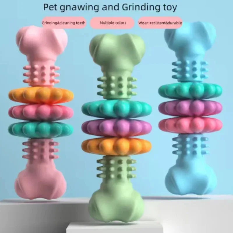 

Durable TPR Dog Bone Teething Toy for Aggressive Chewers Interactive Puppy Teething Relief Toy Long Lasting Gnawing Resistance