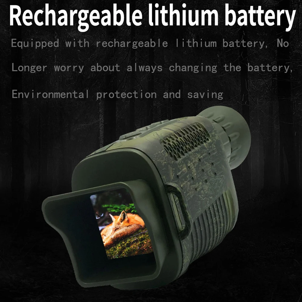Monokular optyczny do użytku zewnętrznego, urządzenie monokularowe, 9 języków, 5-krotny zoom cyfrowy, odtwarzanie zdjęć i filmów, zasięg widzenia w całkowitej ciemności 200M dla