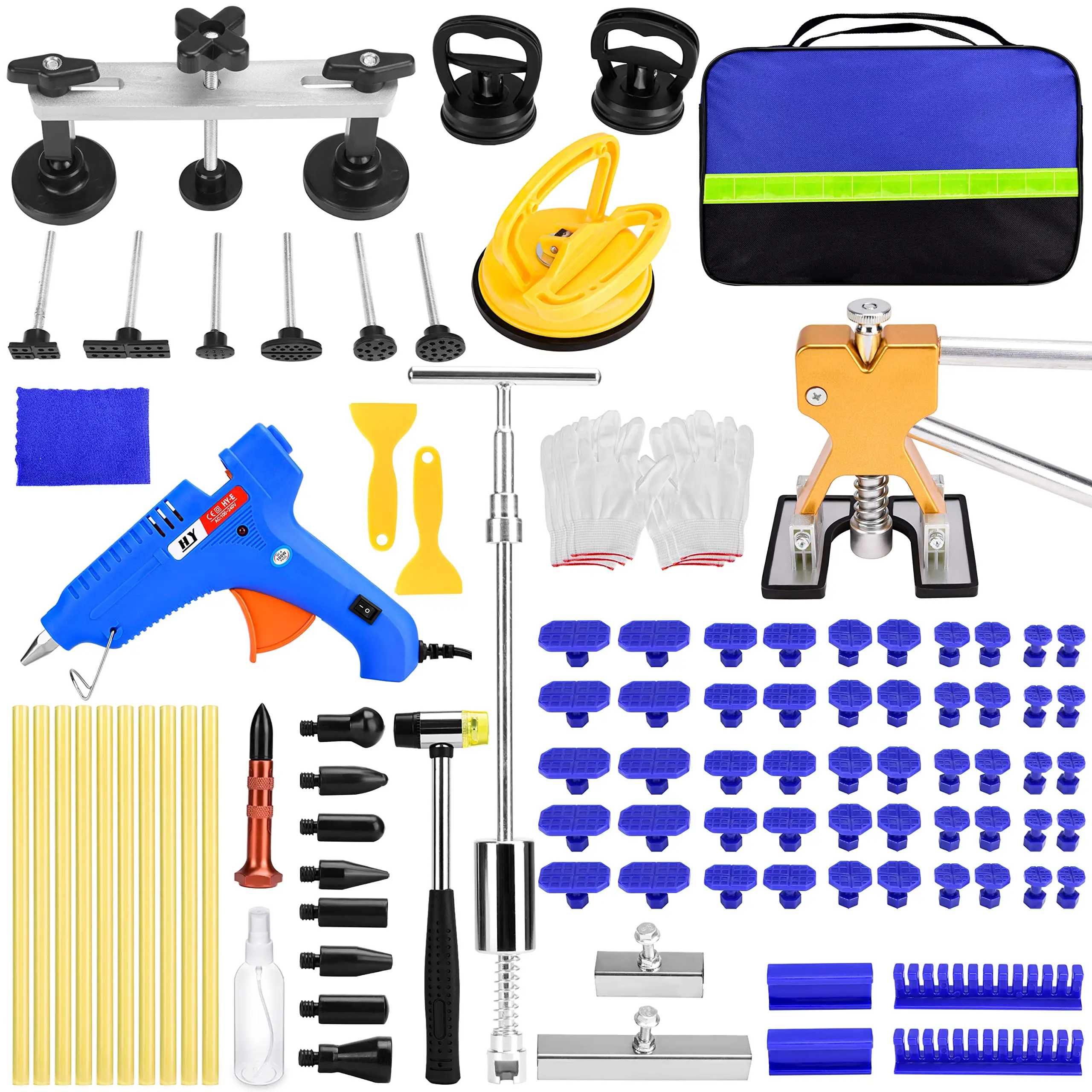 

108PCS Auto Dent Repair Tool Kit With Slide Hammer Bridge Puller And Glue Gun