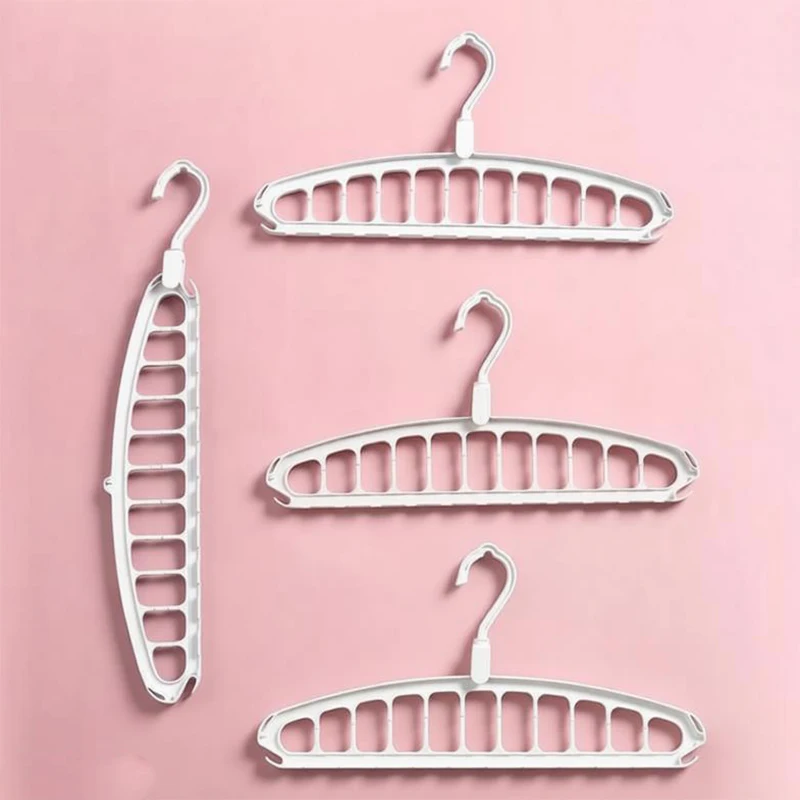 

Rotating Folding Clothes Hanger Closet Organizer Multi-Port Clothing Drying Rack Foldable Plastic Scarf 11-Hole Storage Hangers