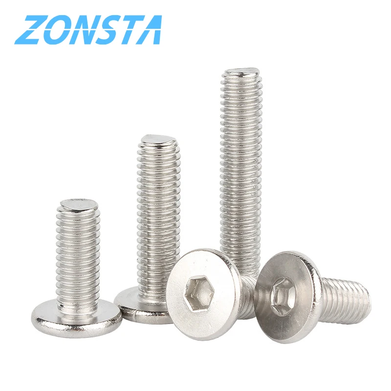 M2 M2.5 M3 M4 M5 M6 M8 A2 304 Stainless Steel Hex Hexagon Socket Ultra Thin Super Flat Wafer Head Computer Screw Car Bolt