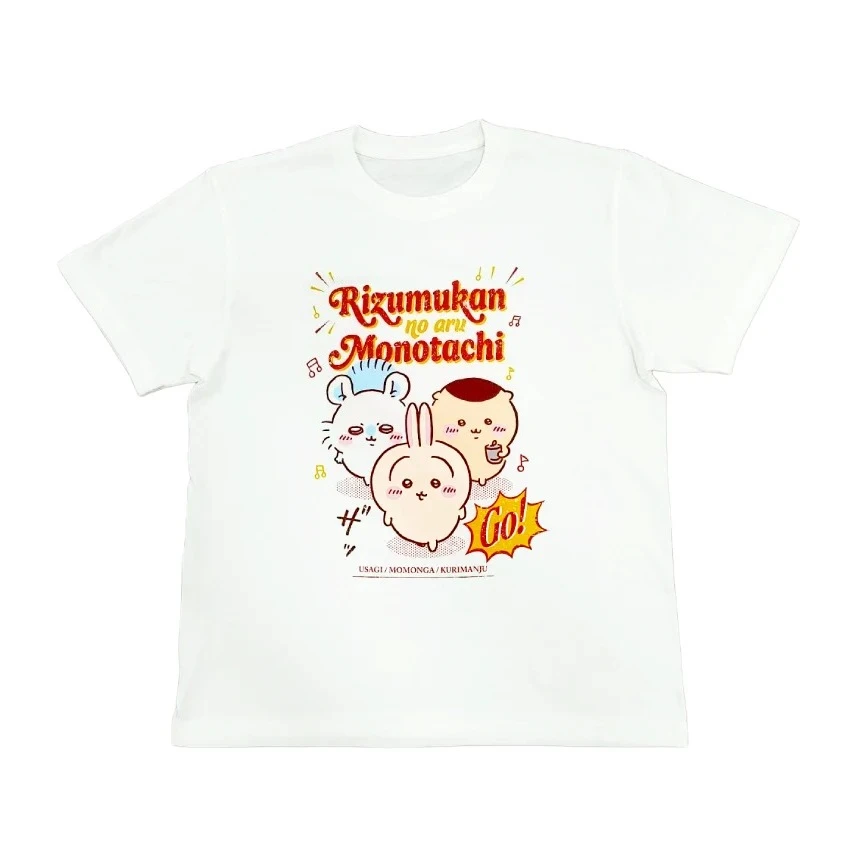 Chiikawas Mermaid Island Movie Cafe Graphic Tee Unisex Rhythmic People Cartoon Short Sleeve Streetwear Fashion Tops