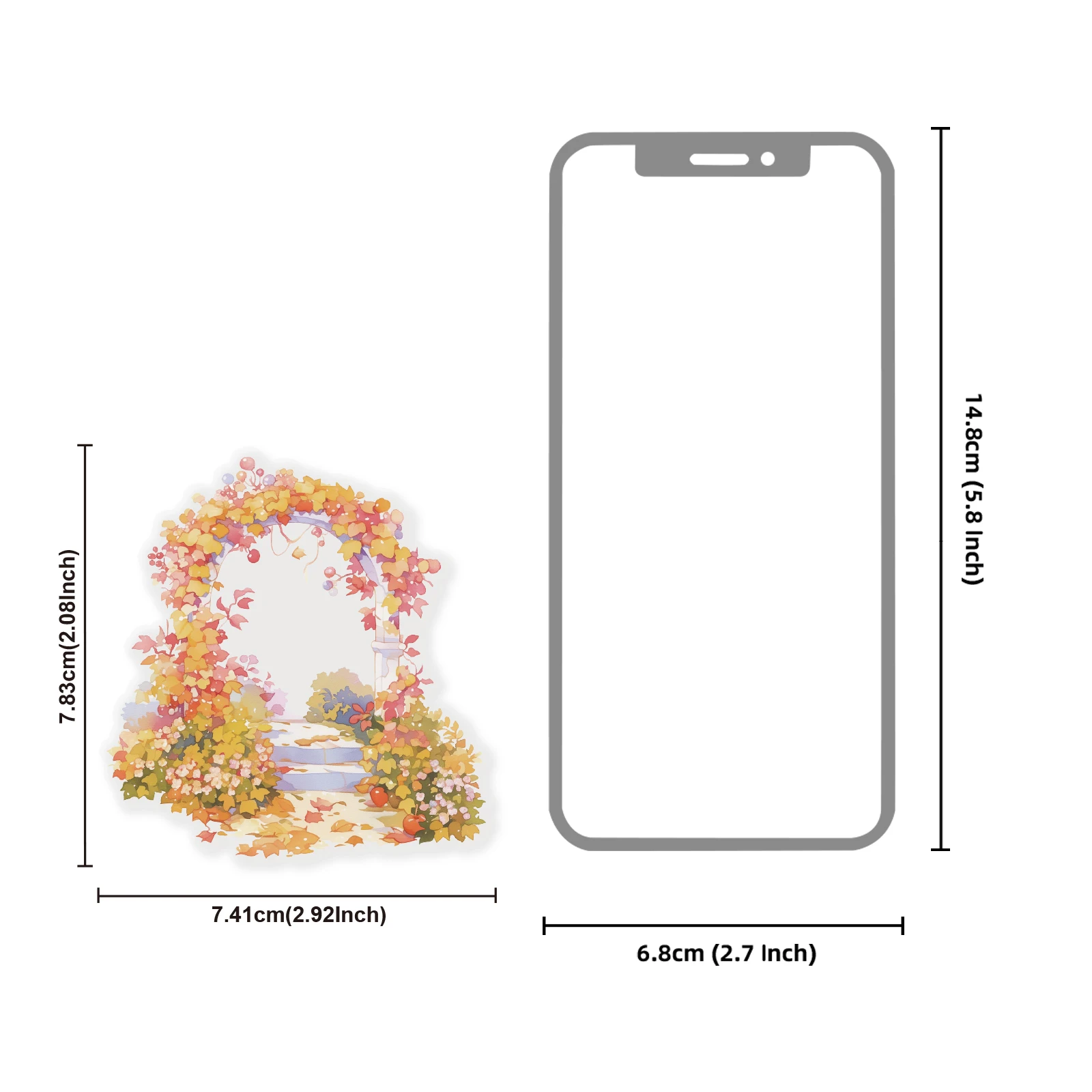 Etori Life Flower Hedge Fairyland Vintage Style Autumn Elf Pattern Pet Sticker Pack DIY Scrapbooking Supplies, Notebook, Phone Stickers, Photo Album, Handmade Artwork, Toy Stickers, Die-Cut Craft, Waterproof Decals