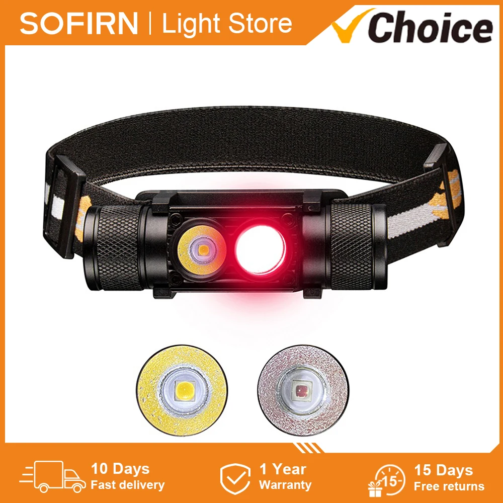 H25LR LED 90 High CRI USB C Rechargeable Headlamp Powerful Lightweight Flashlight with Bright White Light 660nm Deep Red LED