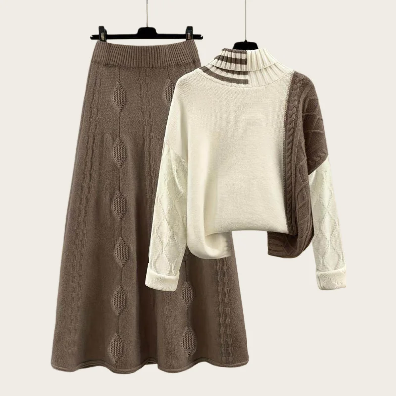 

Женский свитер-пуловер Dr Set, с длинными рукавами, воротником-стойкой, модный комплект для повседневной носки, на все сезоны, новинка LinJ