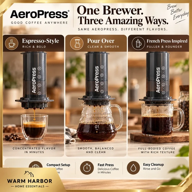 Aeropress Original Coffee Maker Portable Manual Espresso Press 3 In 1 Hand Brew French Press Travel Brewer For Home Camping Use
