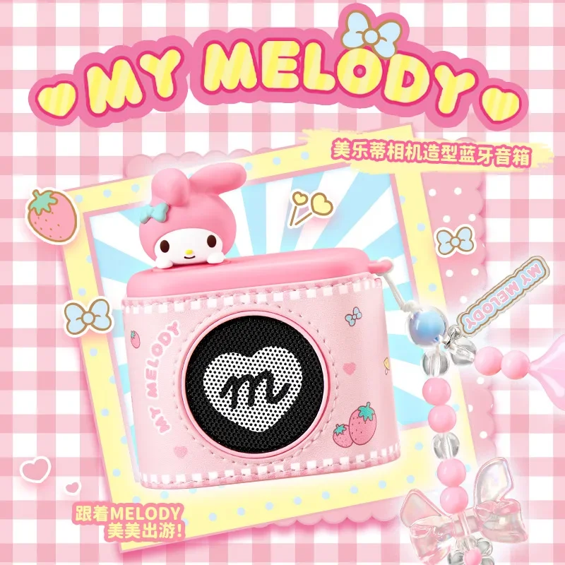 2024 New Sanrio Pochacco Retro Camera Speaker Kawaii My Melody Speaker Kuromi Speaker Sanrio Anime Figures Holiday Gift For Girl