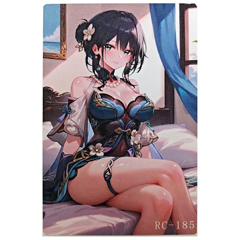 Anime diosa historia rara tamaño A6 RC tarjeta coleccionable Kafka Robin Hu Tao Ningguang Yae Miko Keqing juguetes para niños regalo de cumpleaños