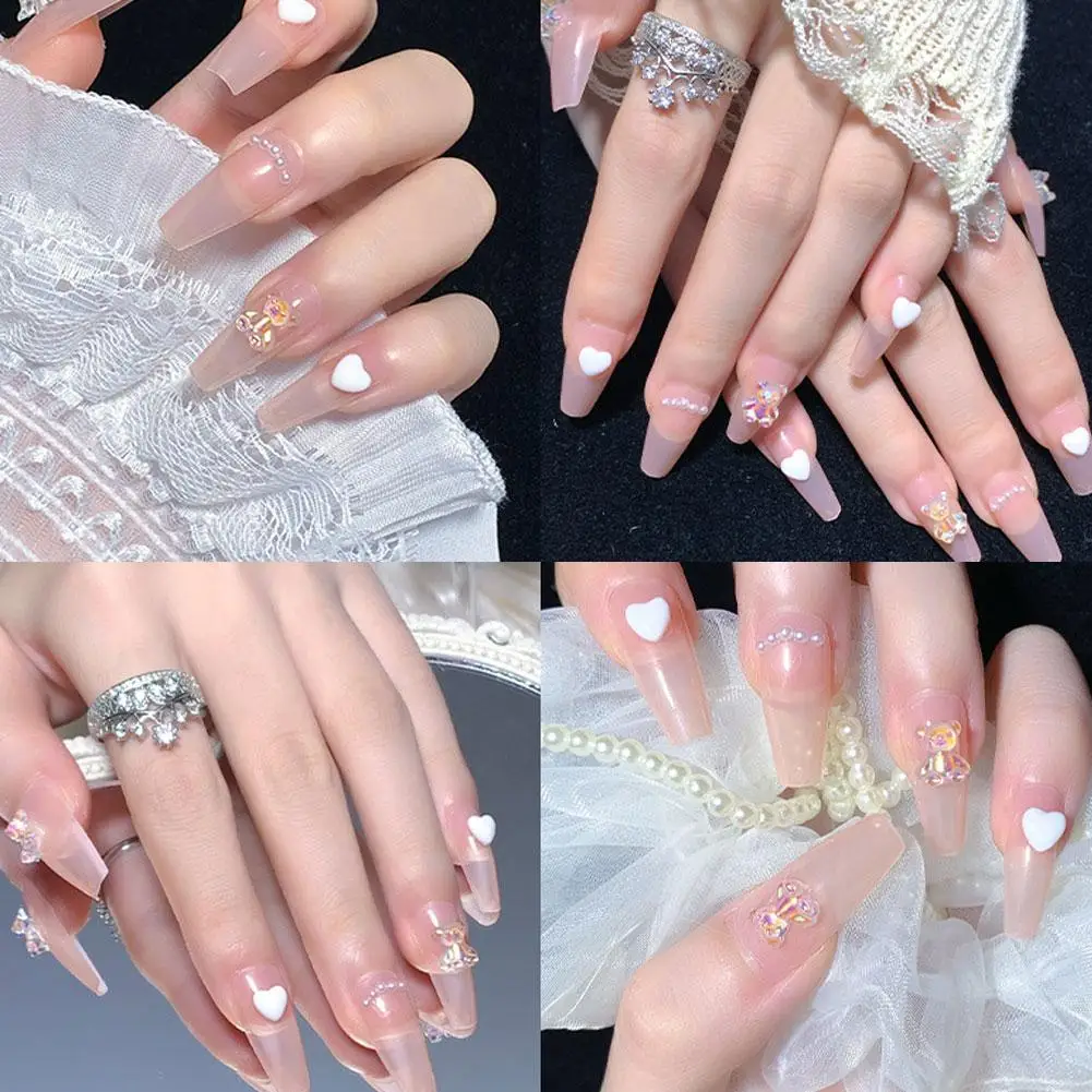 Faux ongles français à la mode, strass amovibles, dégradé, Nail Art, tête carrée, couverture complète, pour filles ﻿