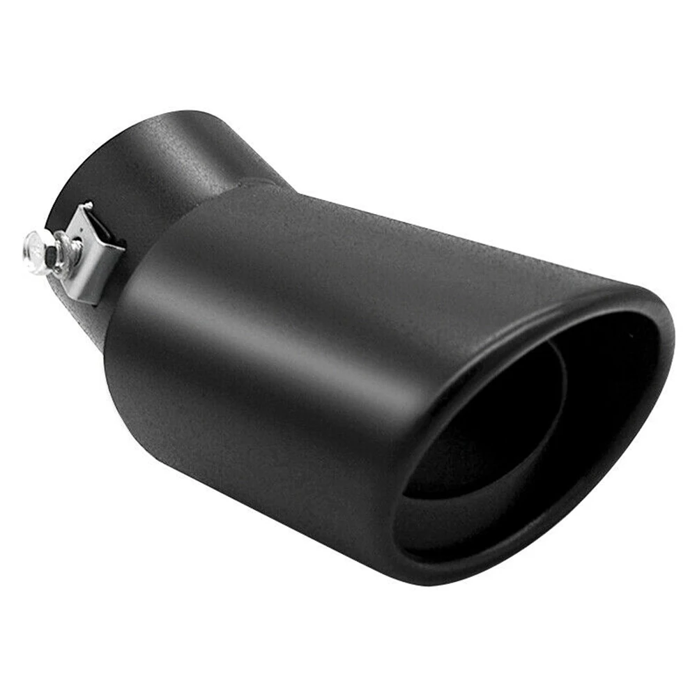 Super Sale Car Trim Exhaust Pipe 63mm Stainless Steel Bend Muffler Tip Tail Throat Black