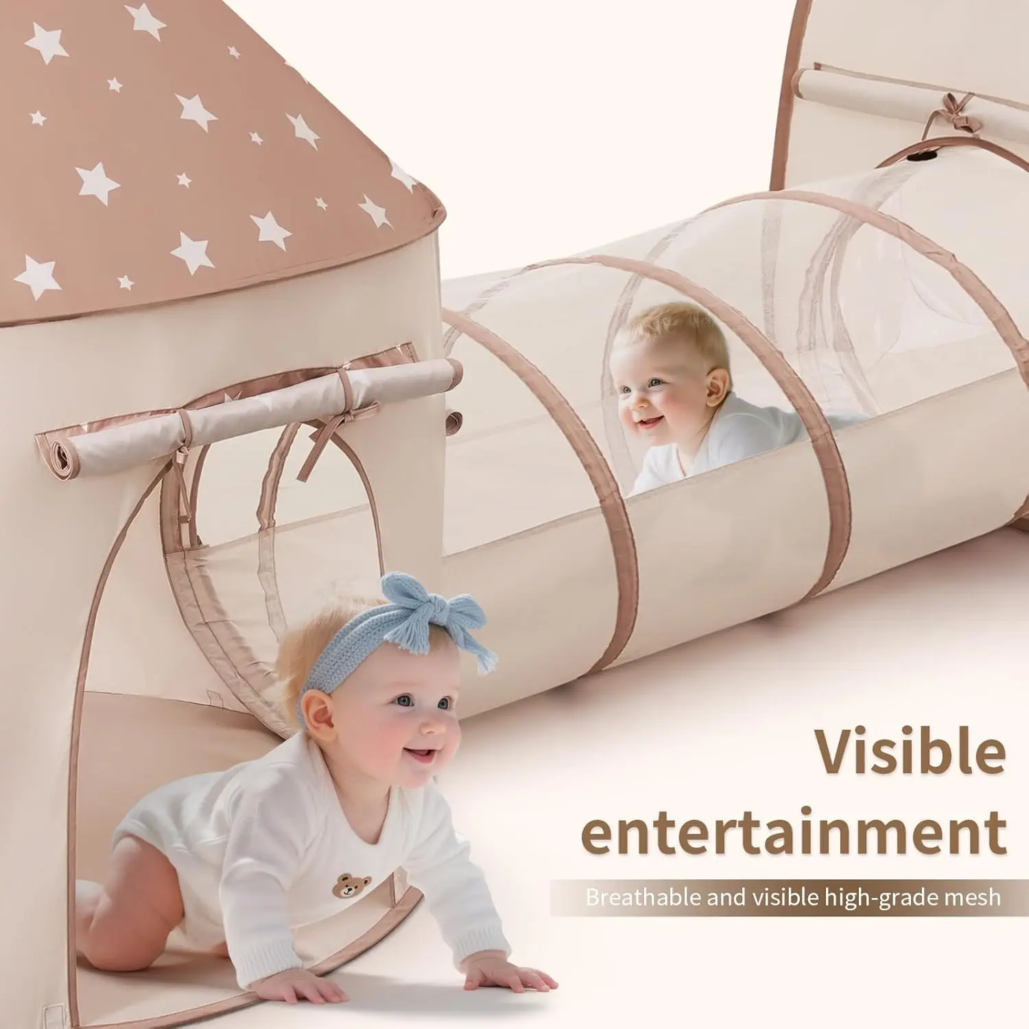 Tenda per bambini con tunnel strisciante: pozzo di palline per i più piccoli - tunnel di pozzo di palline per bambini piccoli - Tenda pop-up per neonati e bambini piccoli per interni