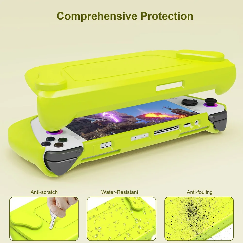 غطاء حماية من مادة TPU غطاء مقاوم للصدمات غطاء خلفي مضاد للخدش مع دعامة لوحدة تحكم الألعاب ASUS ROG Ally