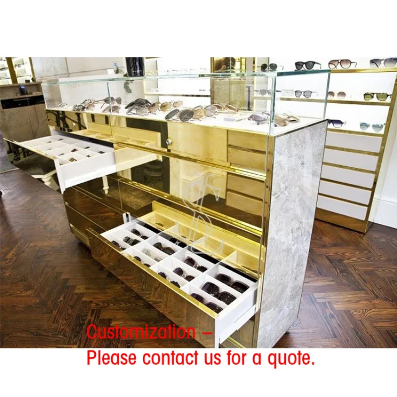 

custom.ShuLing Optical Shop Counter Display Rack Sunglasses Fixture LED Lighting Wood Eyewear Stand 2-Year Wa