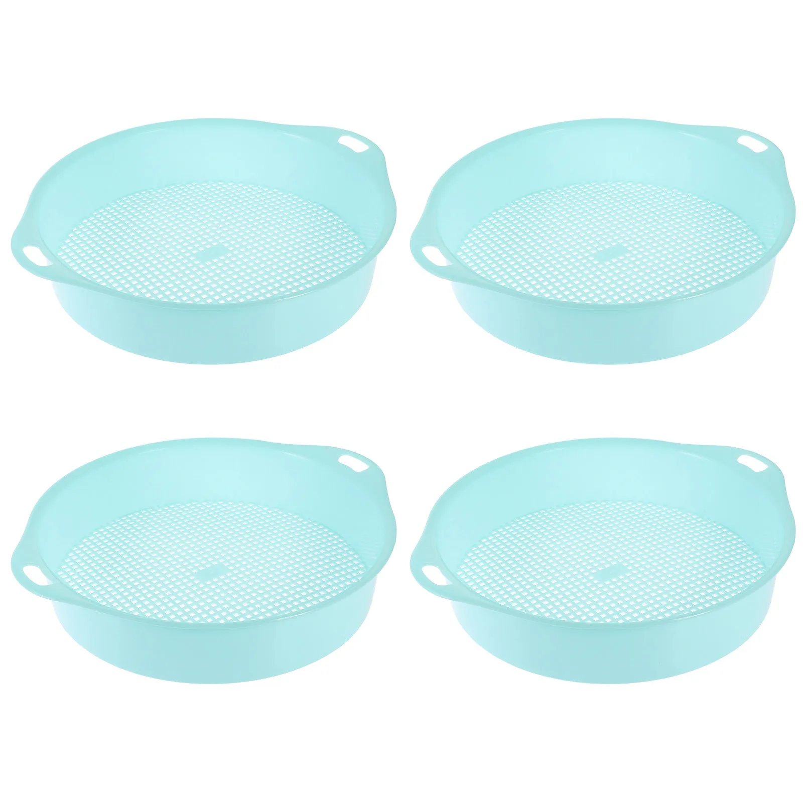 

Набор из 4 пластиковых садовых сит с особым дизайном, легкие, с удобными ручками, для балкона, мини-сада, для просеивания почвы, камней и песка