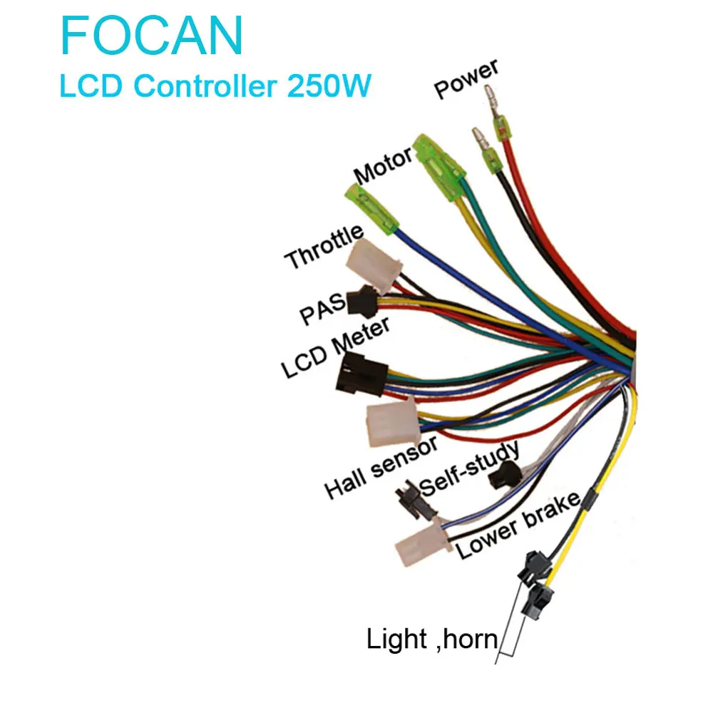 FOCAN 24V/36V/48V 250W/350W Electric Bike Brushless Controller with LCD Display Panel for Electric Bicycle e-bike scooter S866