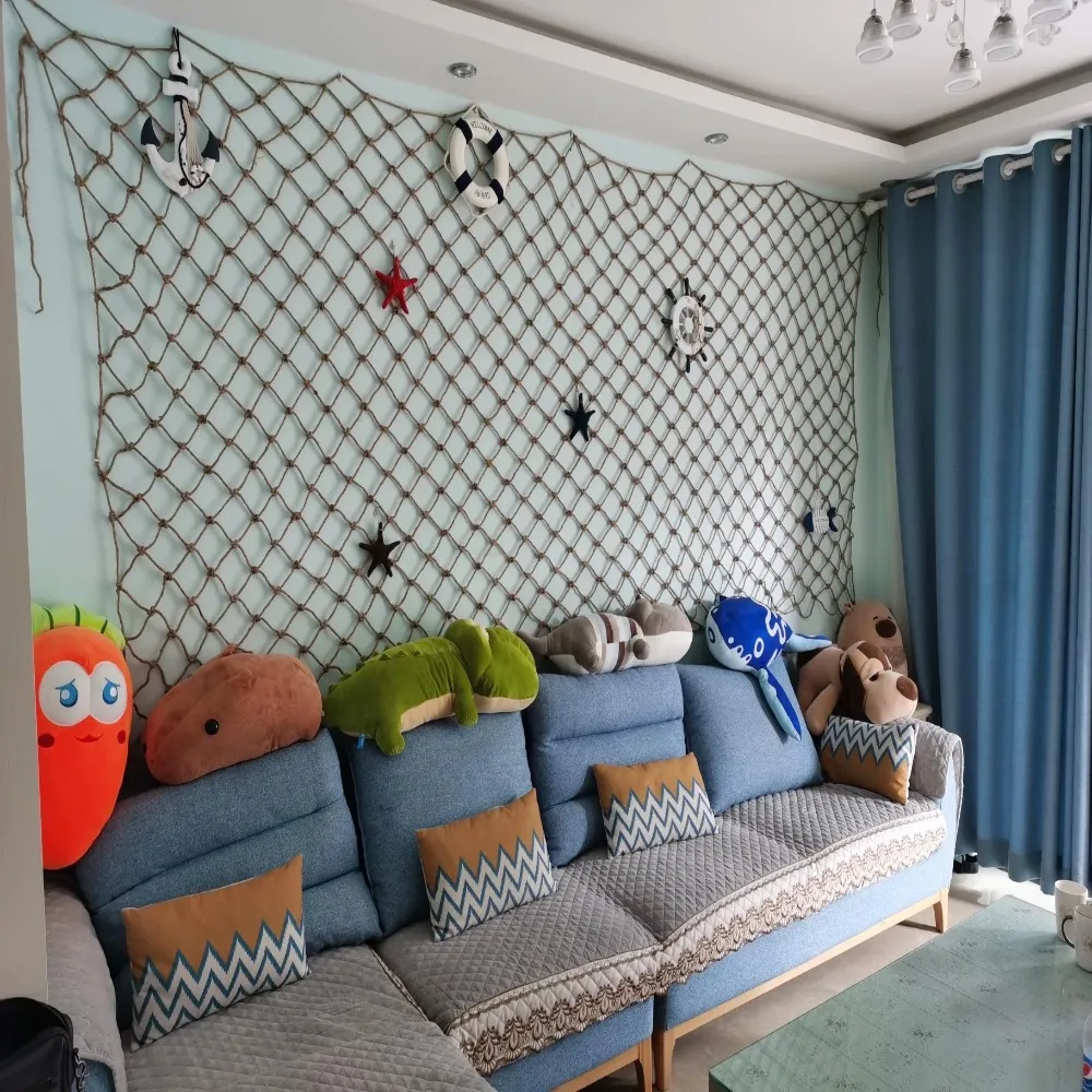 Hemp Rope Climbing Net Garden Balcony DIY Craft Jute Twine Trellis Decorative Net Wall Decoration Nature Jute Rope